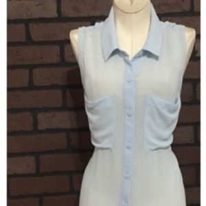 🌈Baby blue Sheer sleeveless cardigan